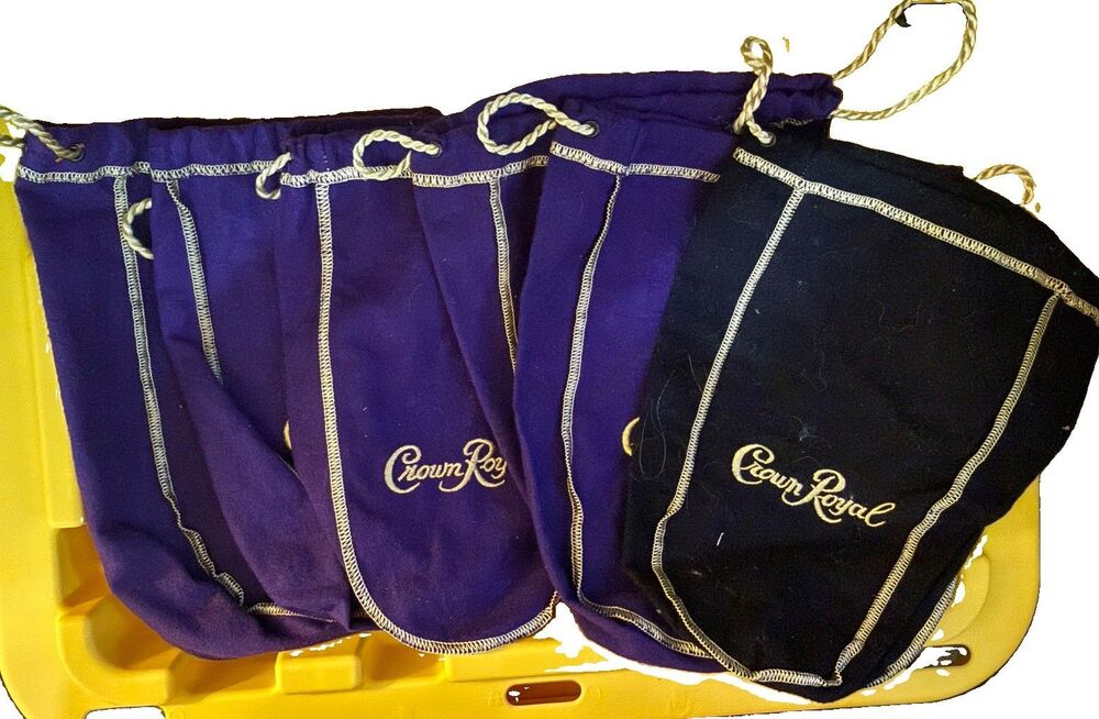 Crown Royale bags Lot Of  5 purple bags 1 black bag